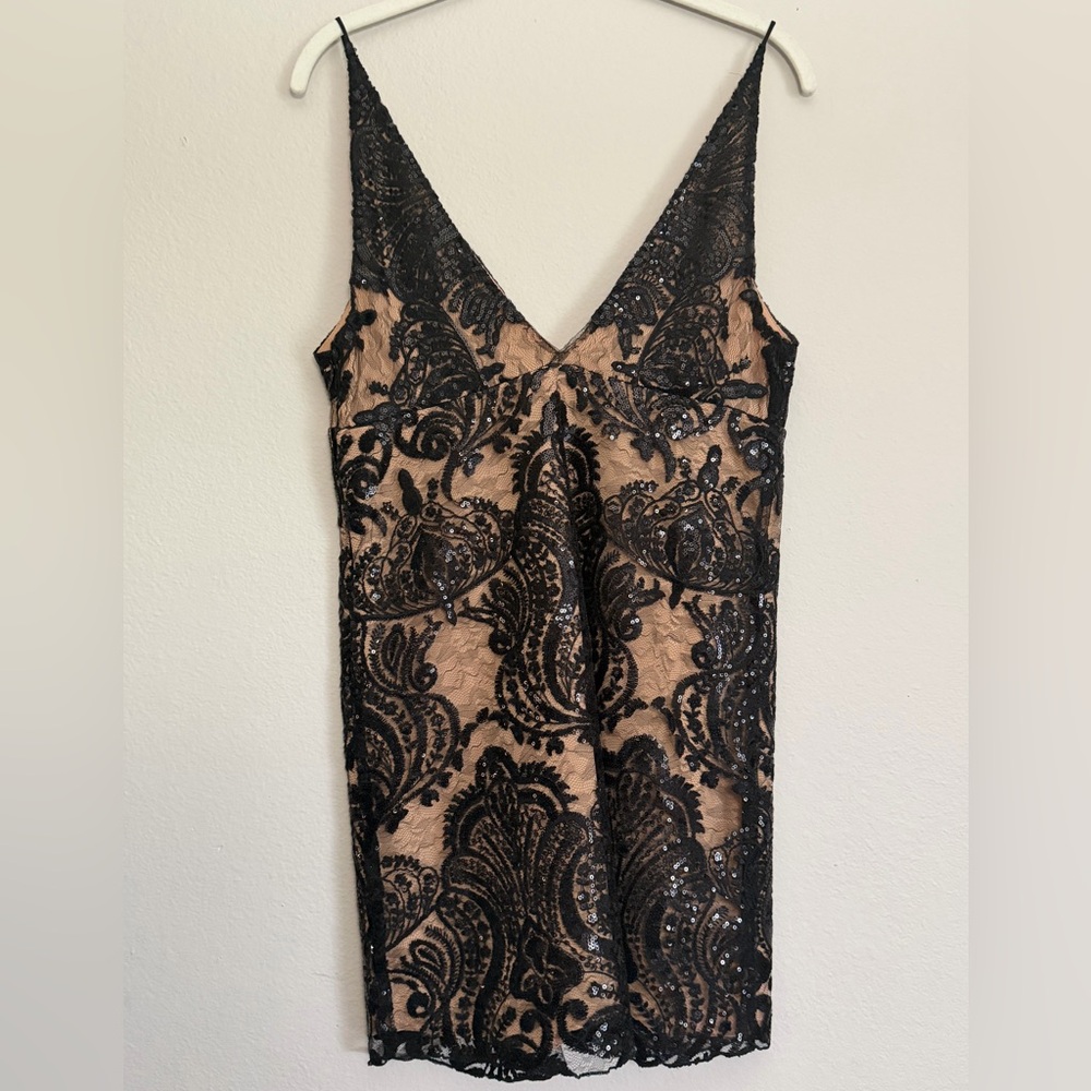 Free People Black and Tan Lace Dress - Picture 4 of 4